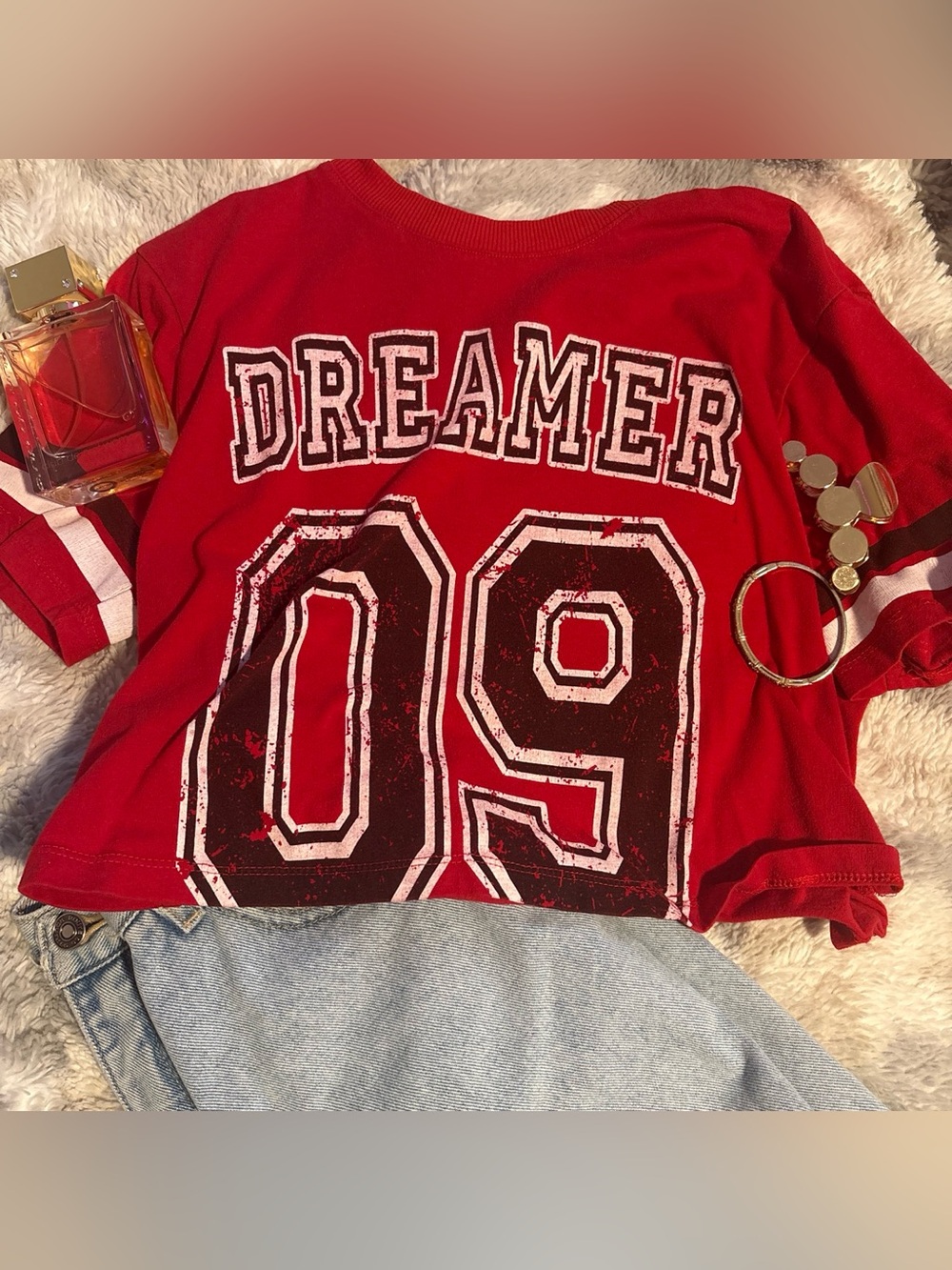 No Boundaries Red 'Dreamer 09' Graphic Short Sleeve Tee